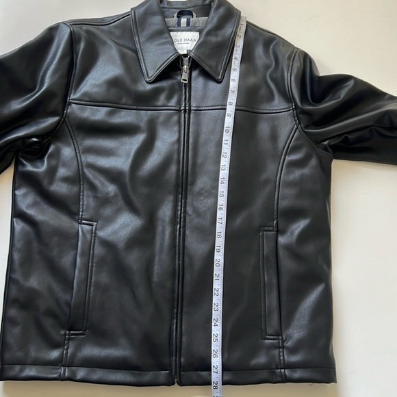 COLE HAAN Vegan Leather Shirt Collar Jacket - Picture 11 of 11